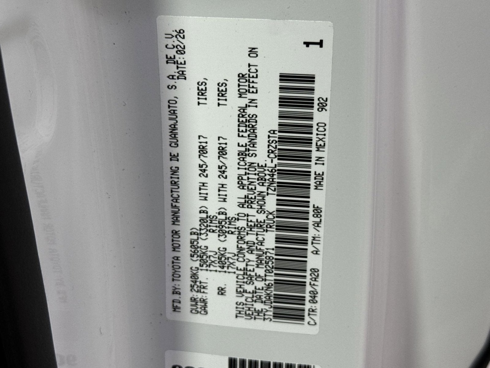 2026 Toyota Tacoma SR