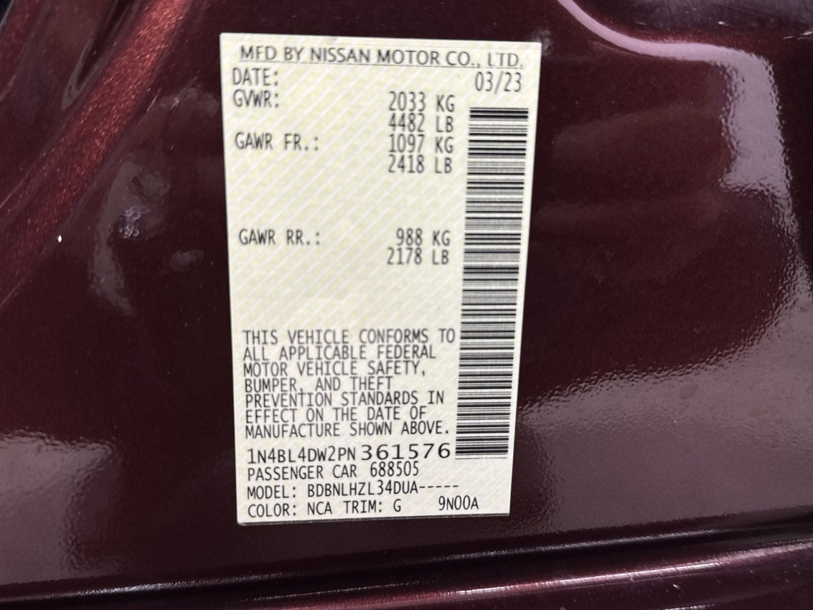 2023 Nissan Altima 2.5 SV