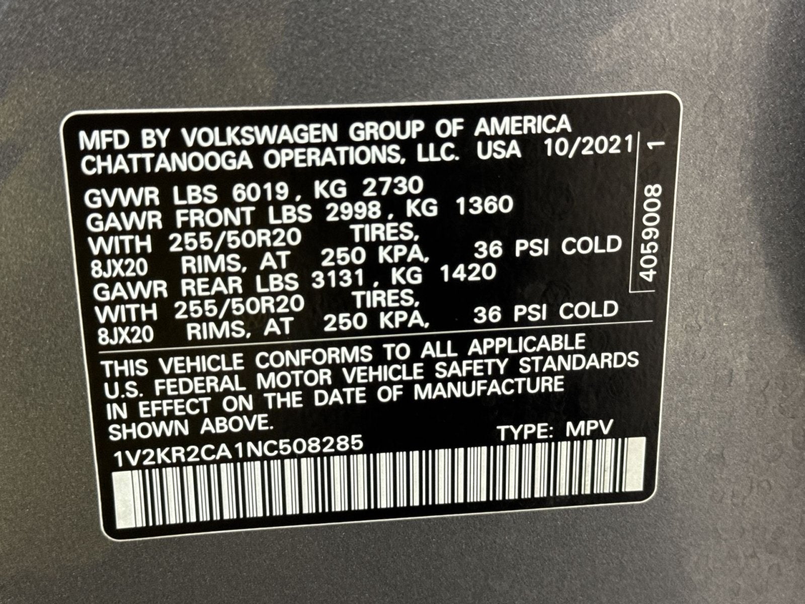 2022 Volkswagen Atlas 3.6L V6 SE w/Technology