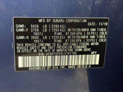 2020 Subaru Outback Touring XT