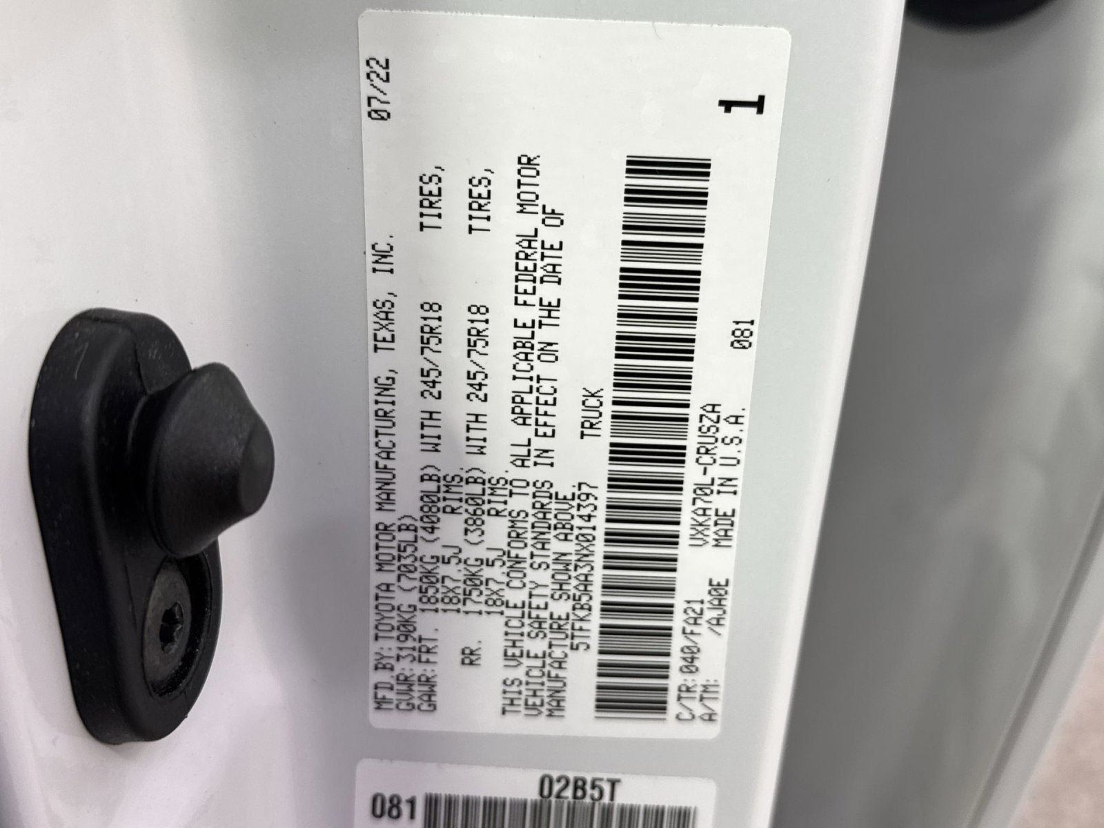 2022 Toyota Tundra SR