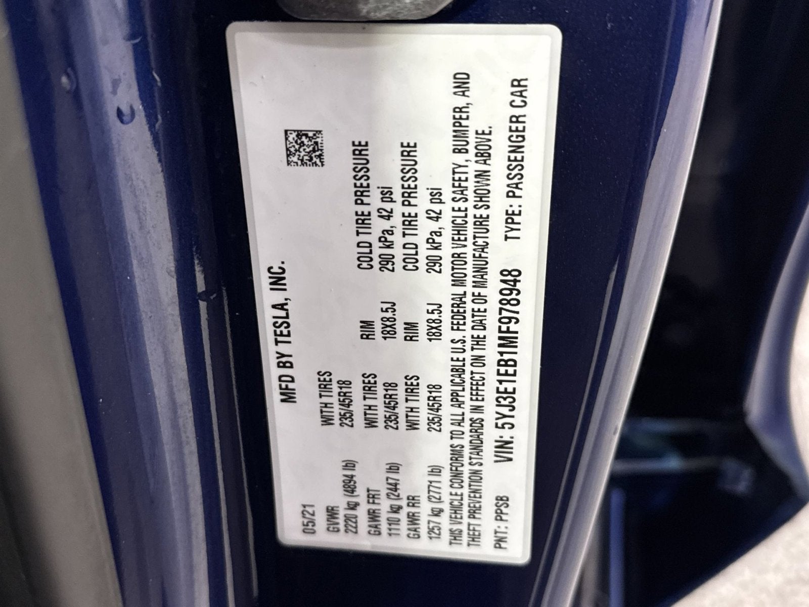 2021 Tesla Model 3 Long Range