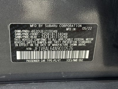 2022 Subaru WRX Limited