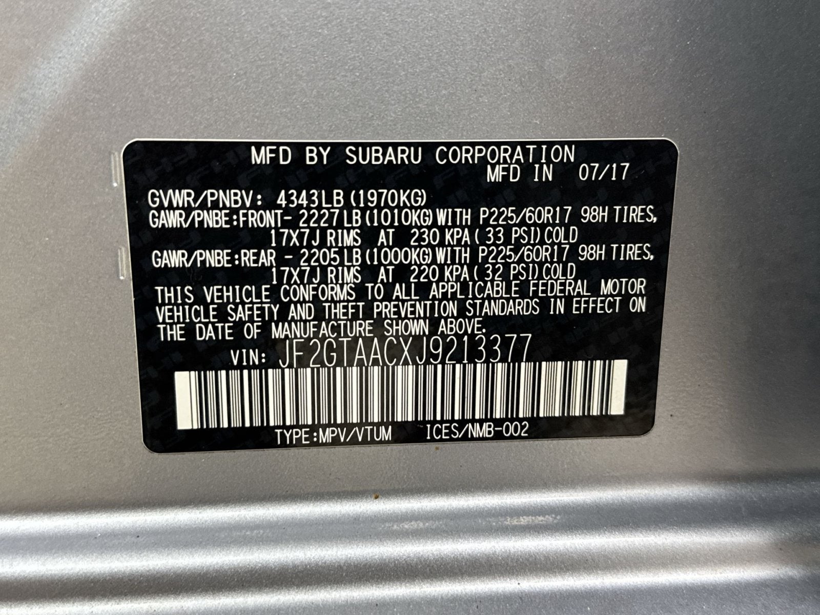 2018 Subaru Crosstrek 2.0i